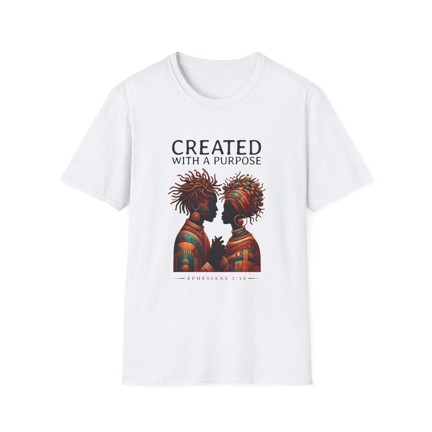 Created with a Purpose Unisex Softstyle T-Shirt - Inspirational Graphic Tee for Faith and Community