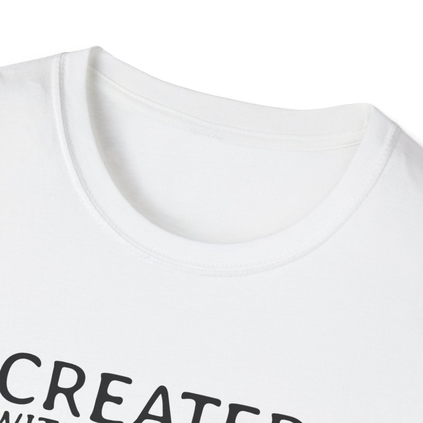 Created with a Purpose Unisex Softstyle T-Shirt - Inspirational Graphic Tee for Faith and Community