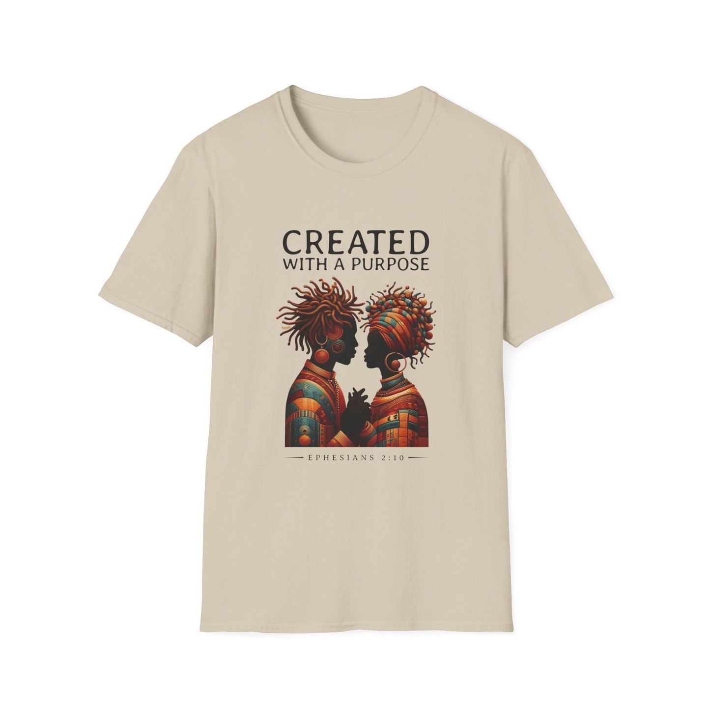 Created with a Purpose Unisex Softstyle T-Shirt - Inspirational Graphic Tee for Faith and Community