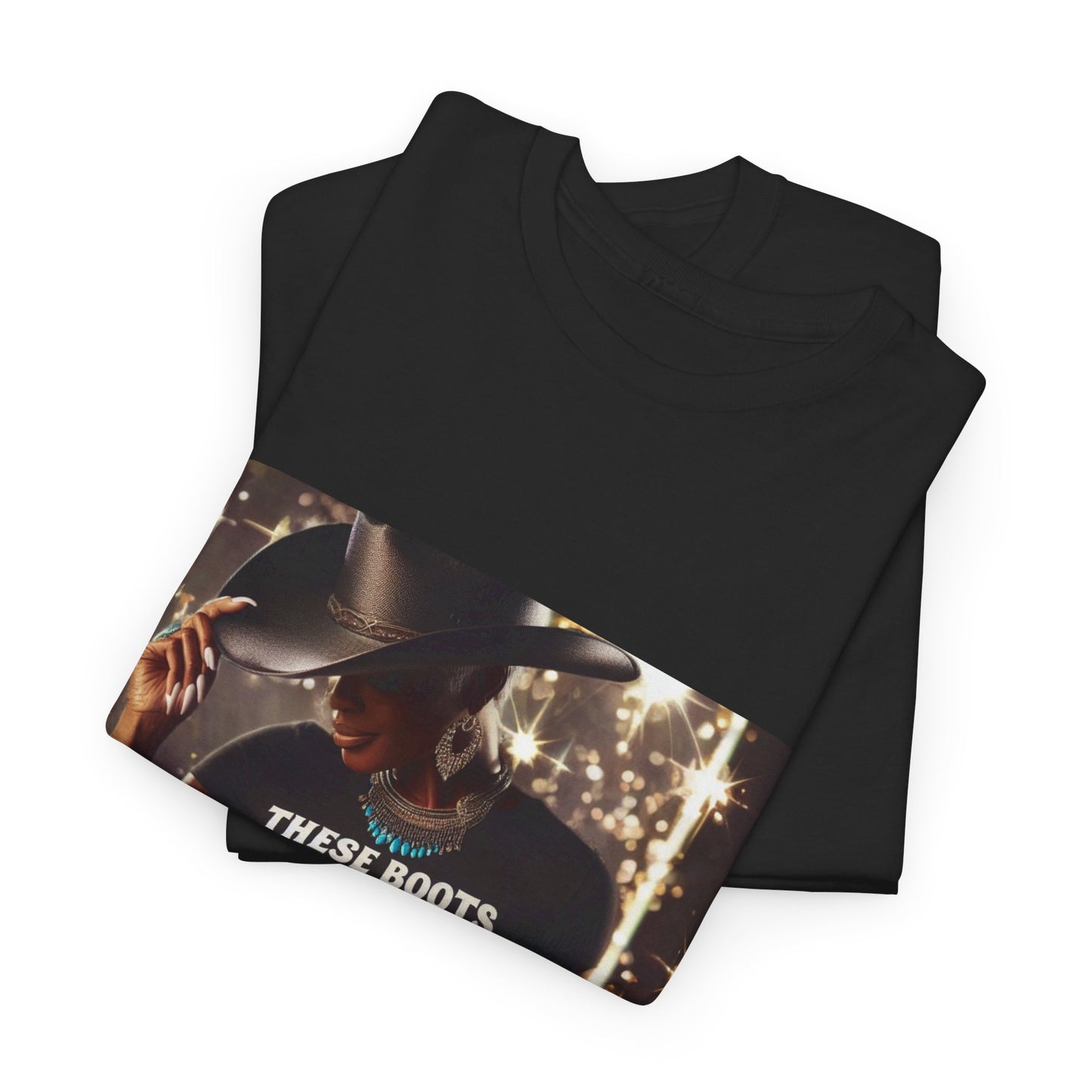 Cowgirl Vibes Unisex Heavy Cotton Tee - 'These Boots Are Made for Steppin'