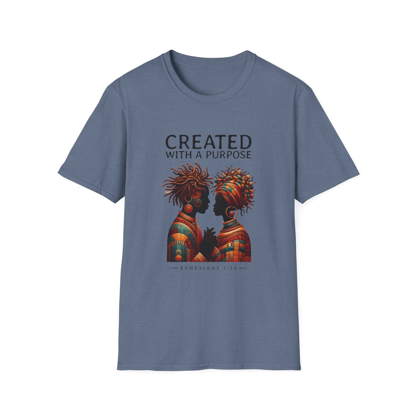 Created with a Purpose Unisex Softstyle T-Shirt - Inspirational Graphic Tee for Faith and Community