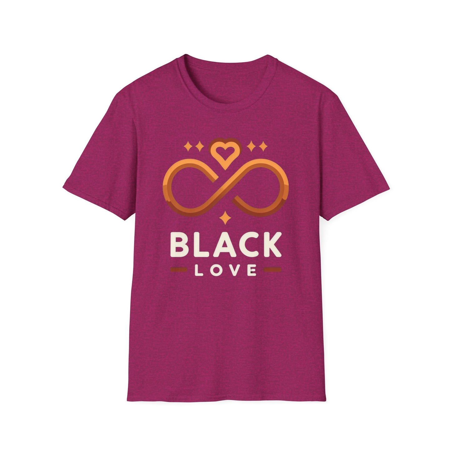 Unisex Softstyle T-Shirt - Black Love Infinity Design