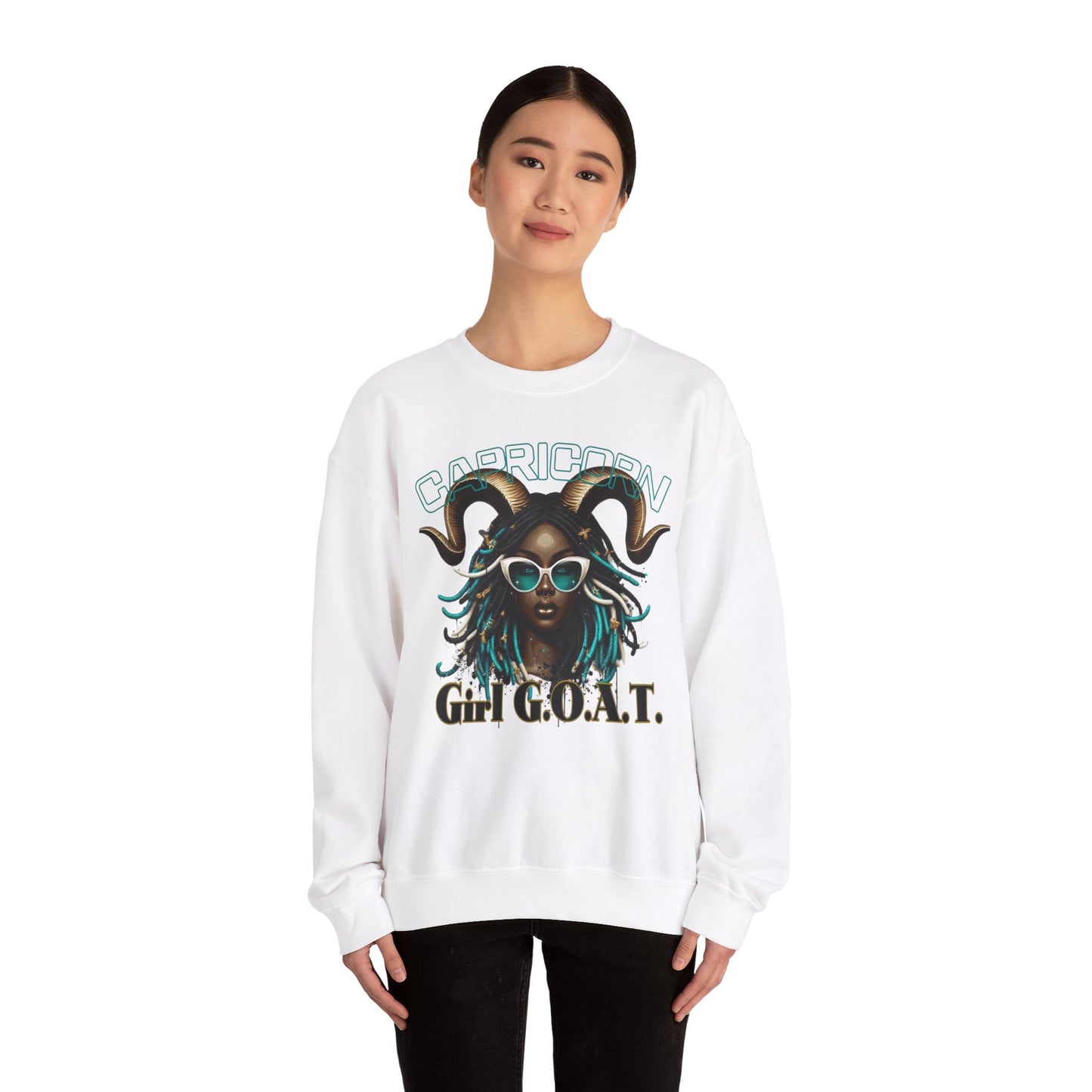 Capricorn Girl G.O.A.T. Unisex Crewneck Sweatshirt