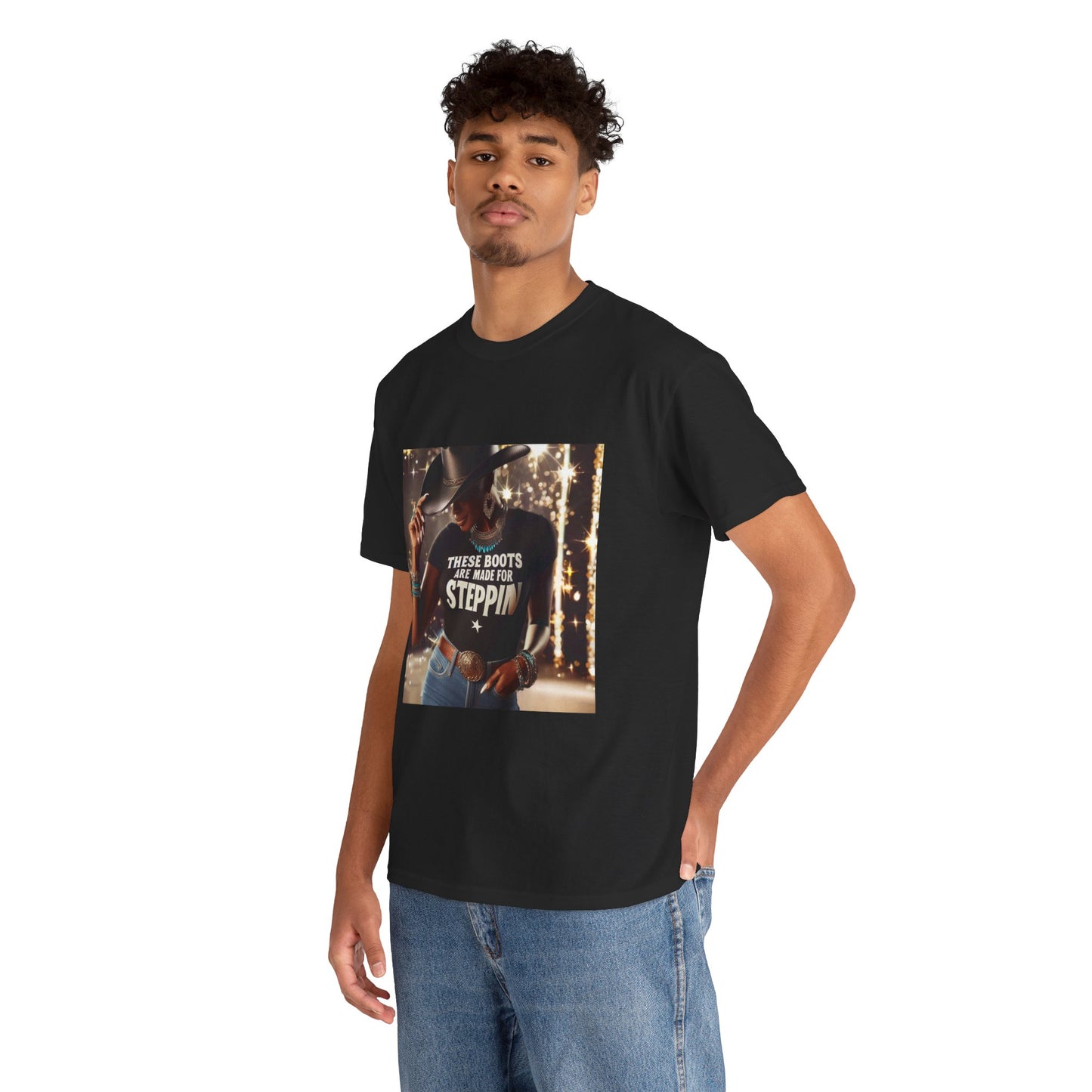 Cowgirl Vibes Unisex Heavy Cotton Tee - 'These Boots Are Made for Steppin'