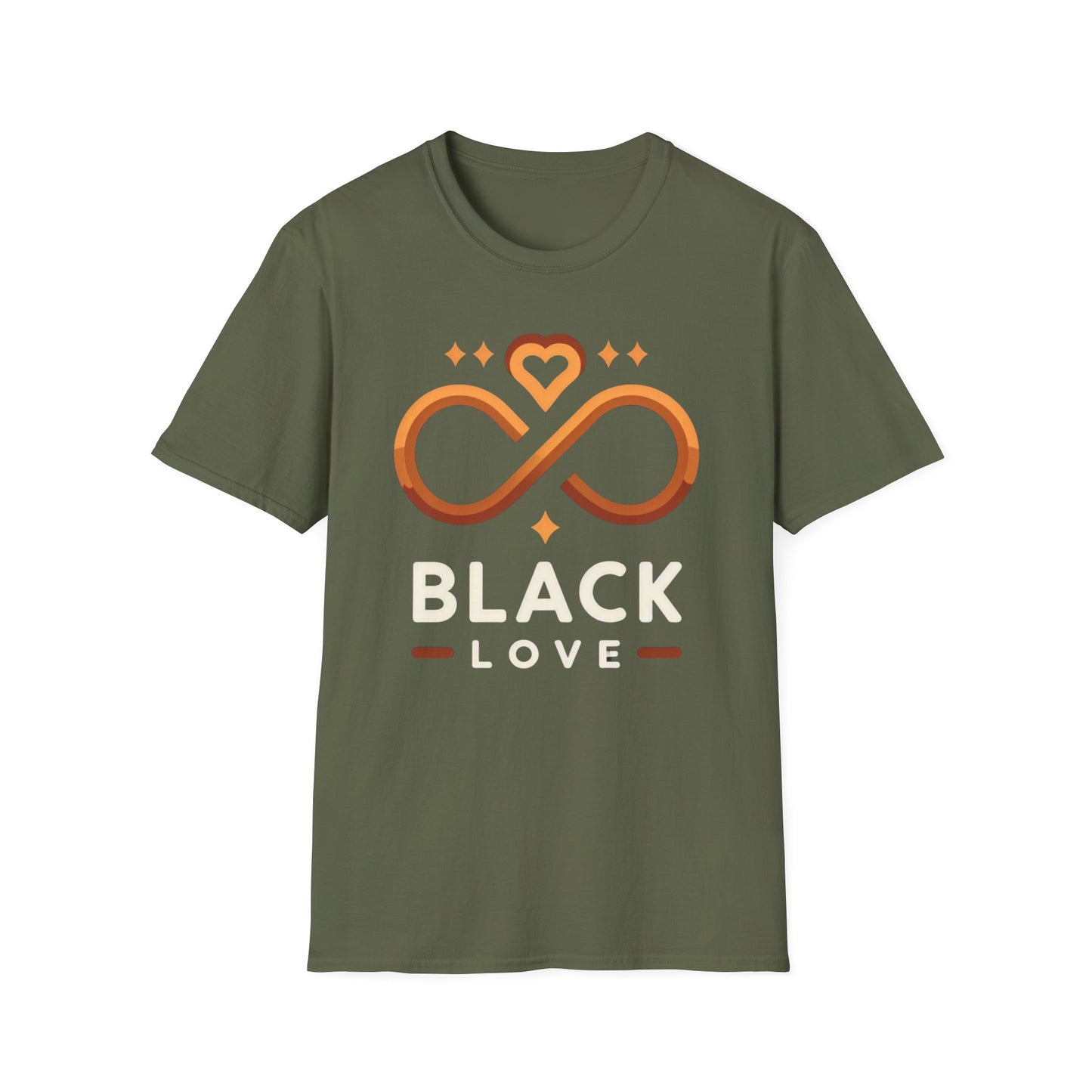 Unisex Softstyle T-Shirt - Black Love Infinity Design