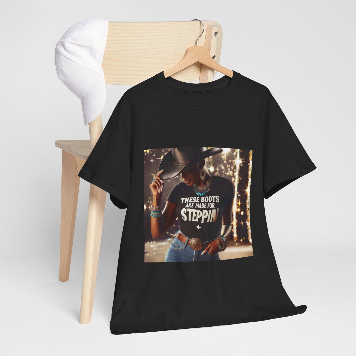 Cowgirl Vibes Unisex Heavy Cotton Tee - 'These Boots Are Made for Steppin'