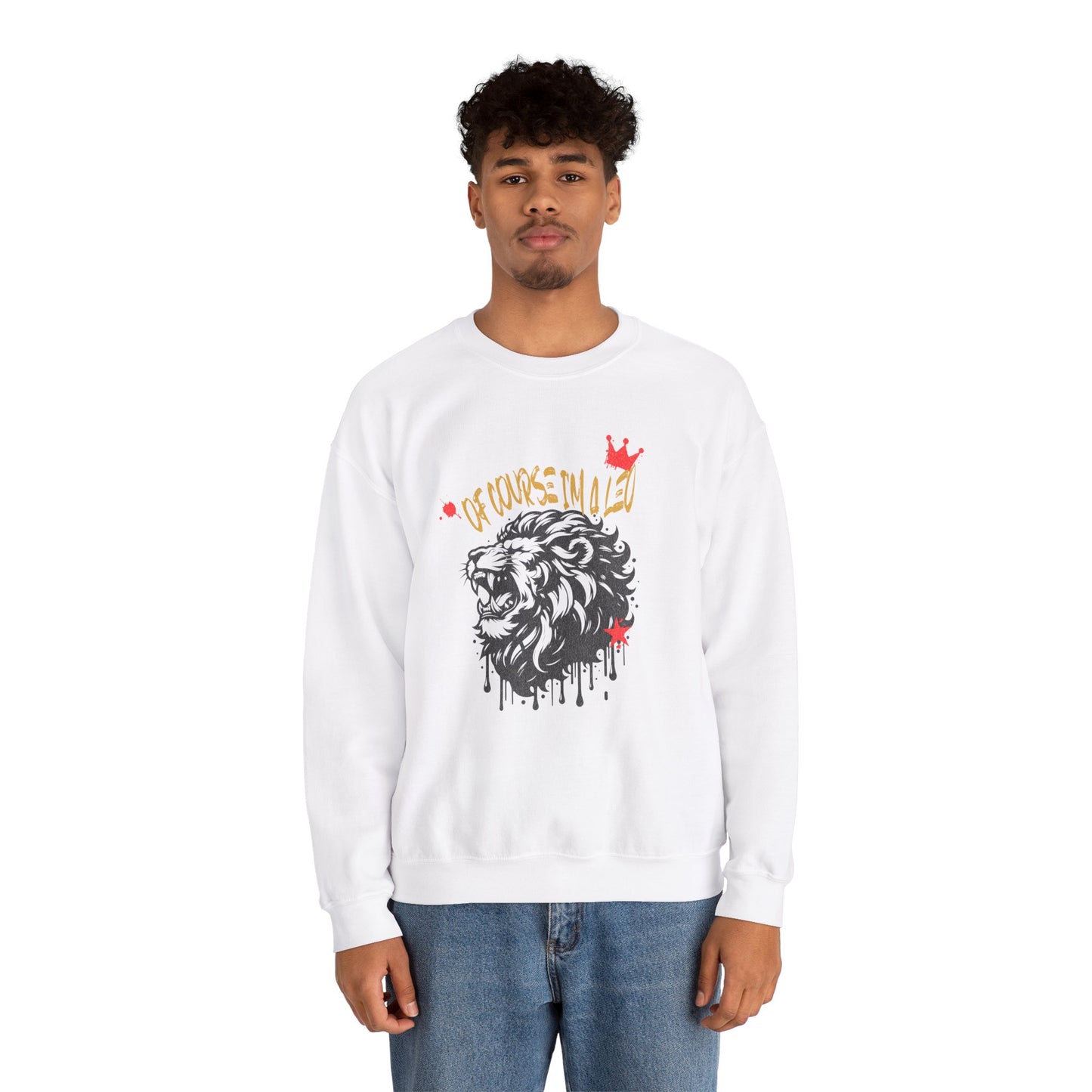Unisex Lion Graphic Sweatshirt - "Of Course I'm a Leo"