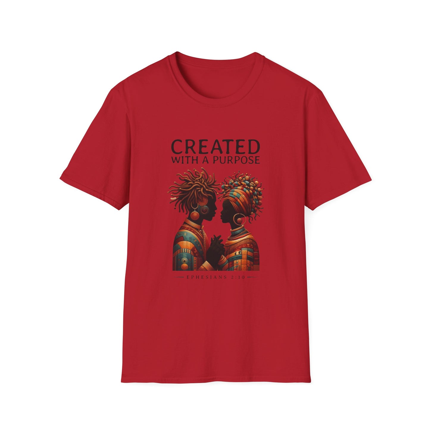 Created with a Purpose Unisex Softstyle T-Shirt - Inspirational Graphic Tee for Faith and Community