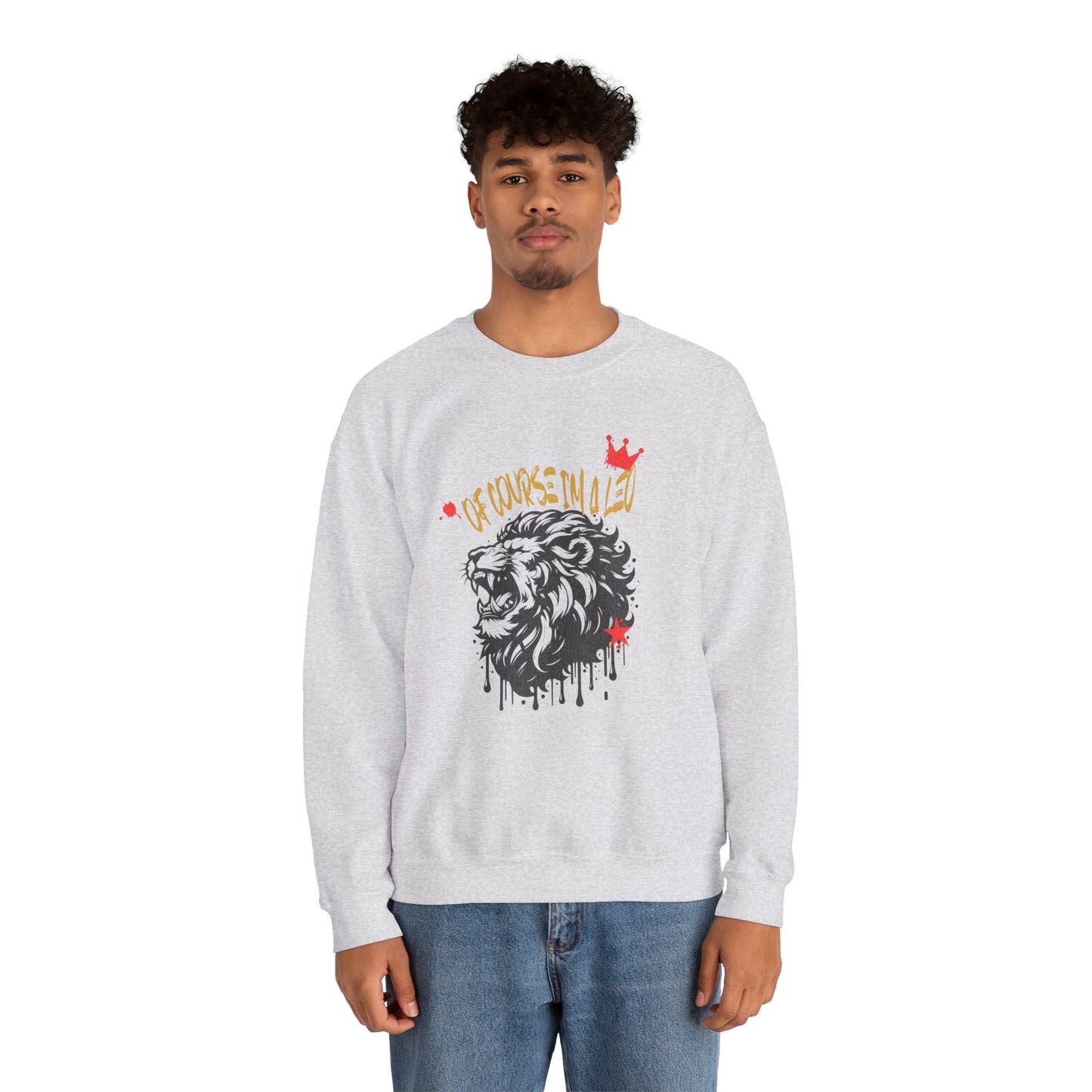 Unisex Lion Graphic Sweatshirt - "Of Course I'm a Leo"