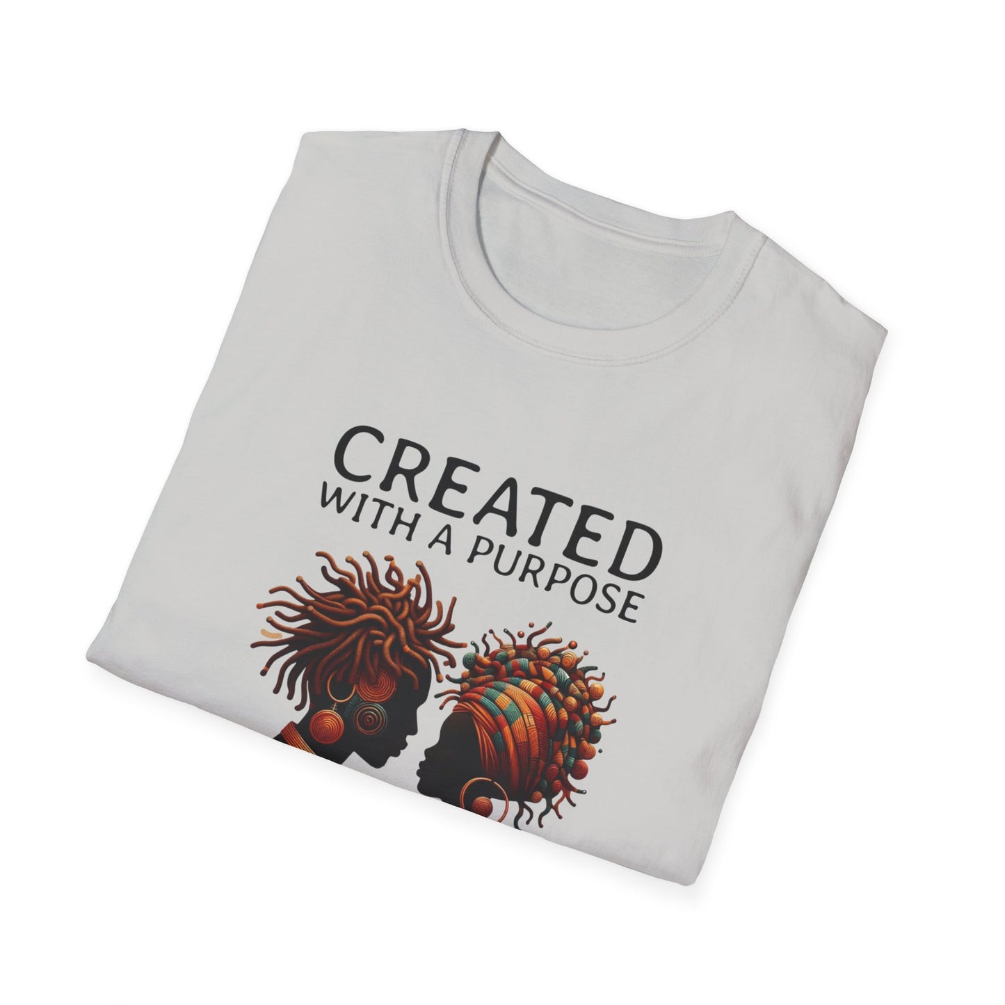 Created with a Purpose Unisex Softstyle T-Shirt - Inspirational Graphic Tee for Faith and Community