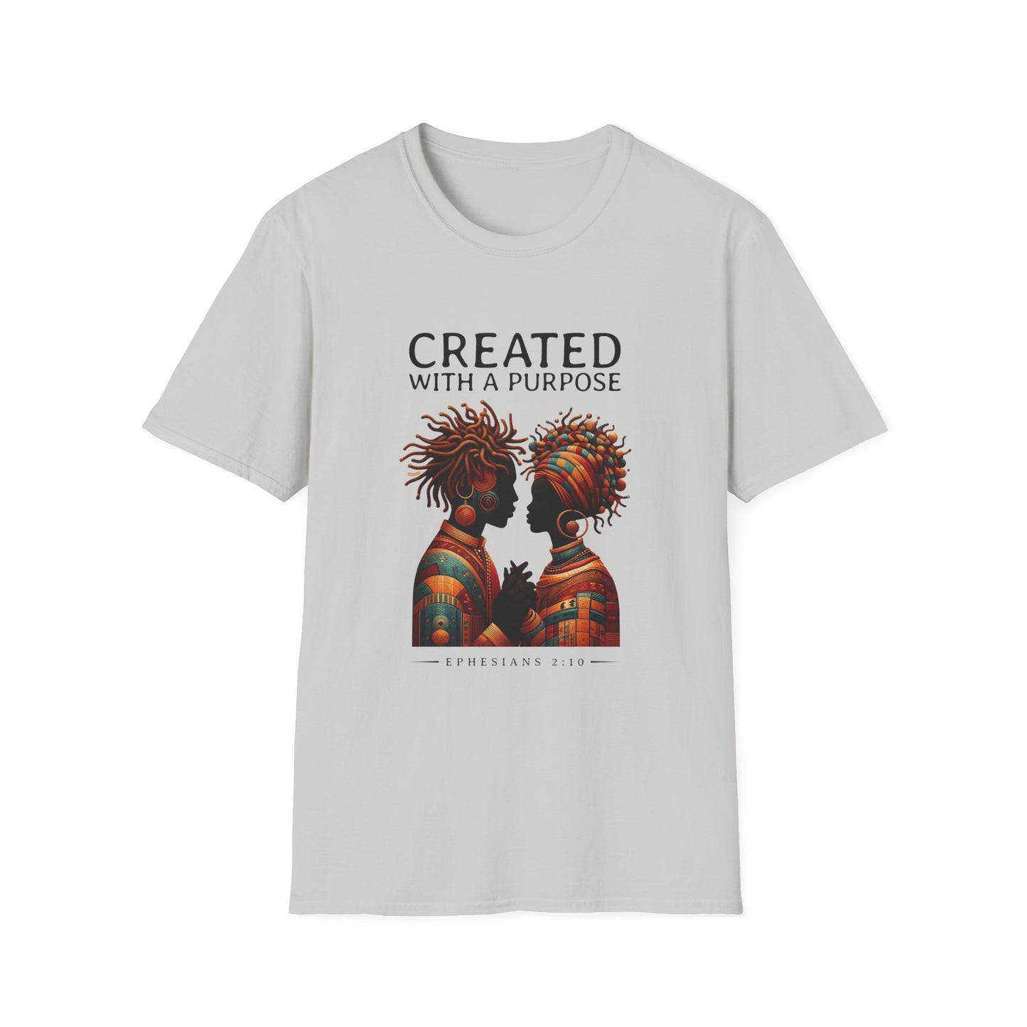 Created with a Purpose Unisex Softstyle T-Shirt - Inspirational Graphic Tee for Faith and Community
