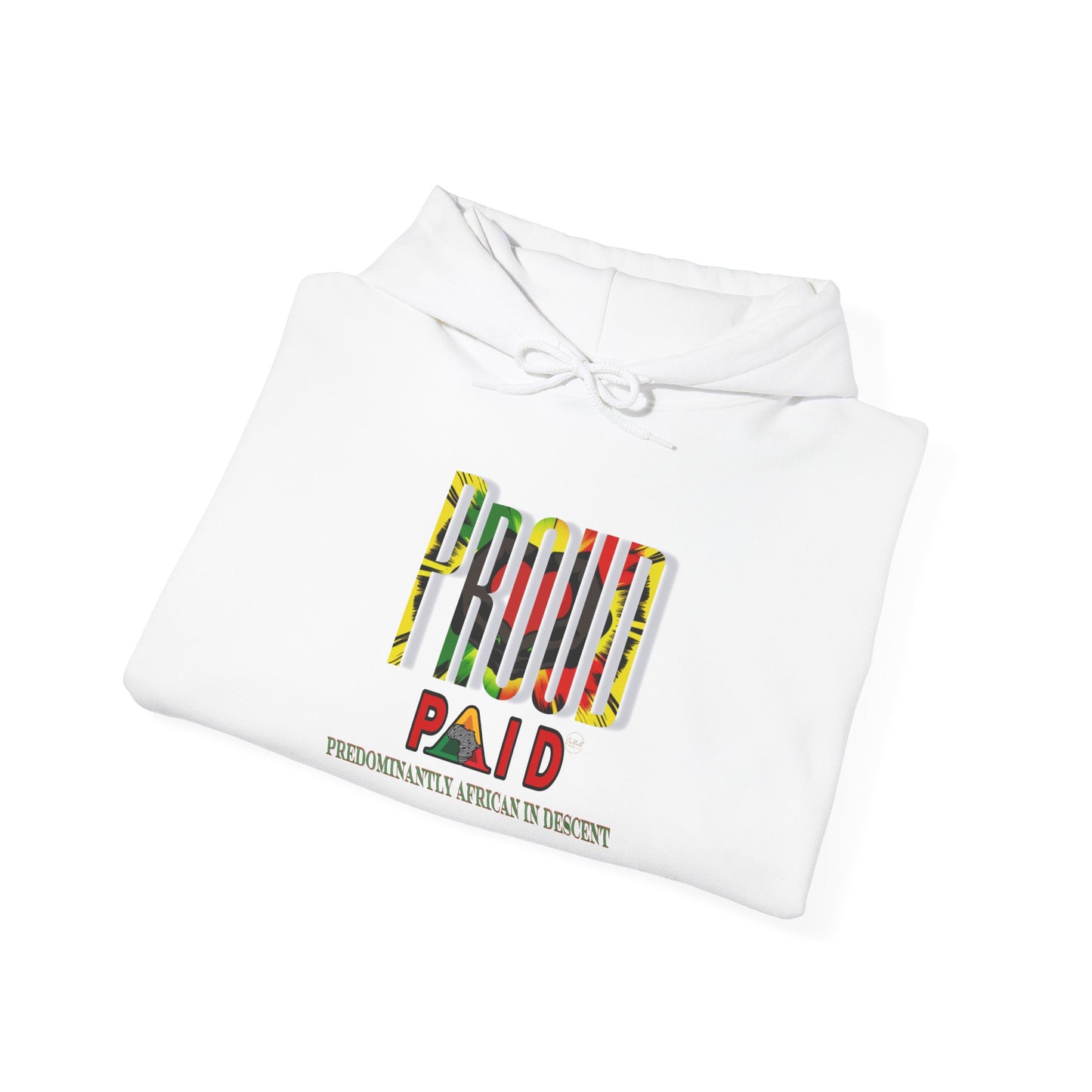 “PROUD” PAID Unisex Heavy Blend™ Hoodie - Celebrate Heritage in Style