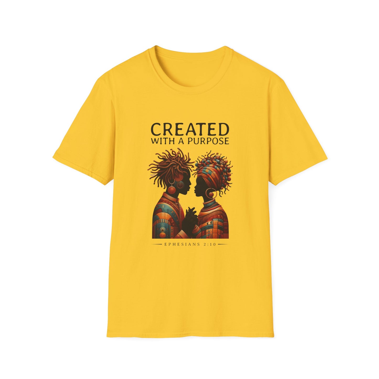Created with a Purpose Unisex Softstyle T-Shirt - Inspirational Graphic Tee for Faith and Community