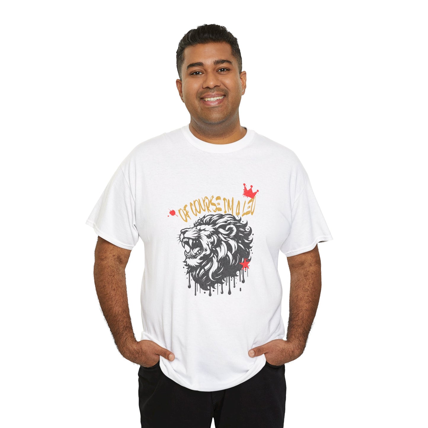 Unisex Heavy Cotton Tee - 'Of Course I'm a Lion' Graphic Tee