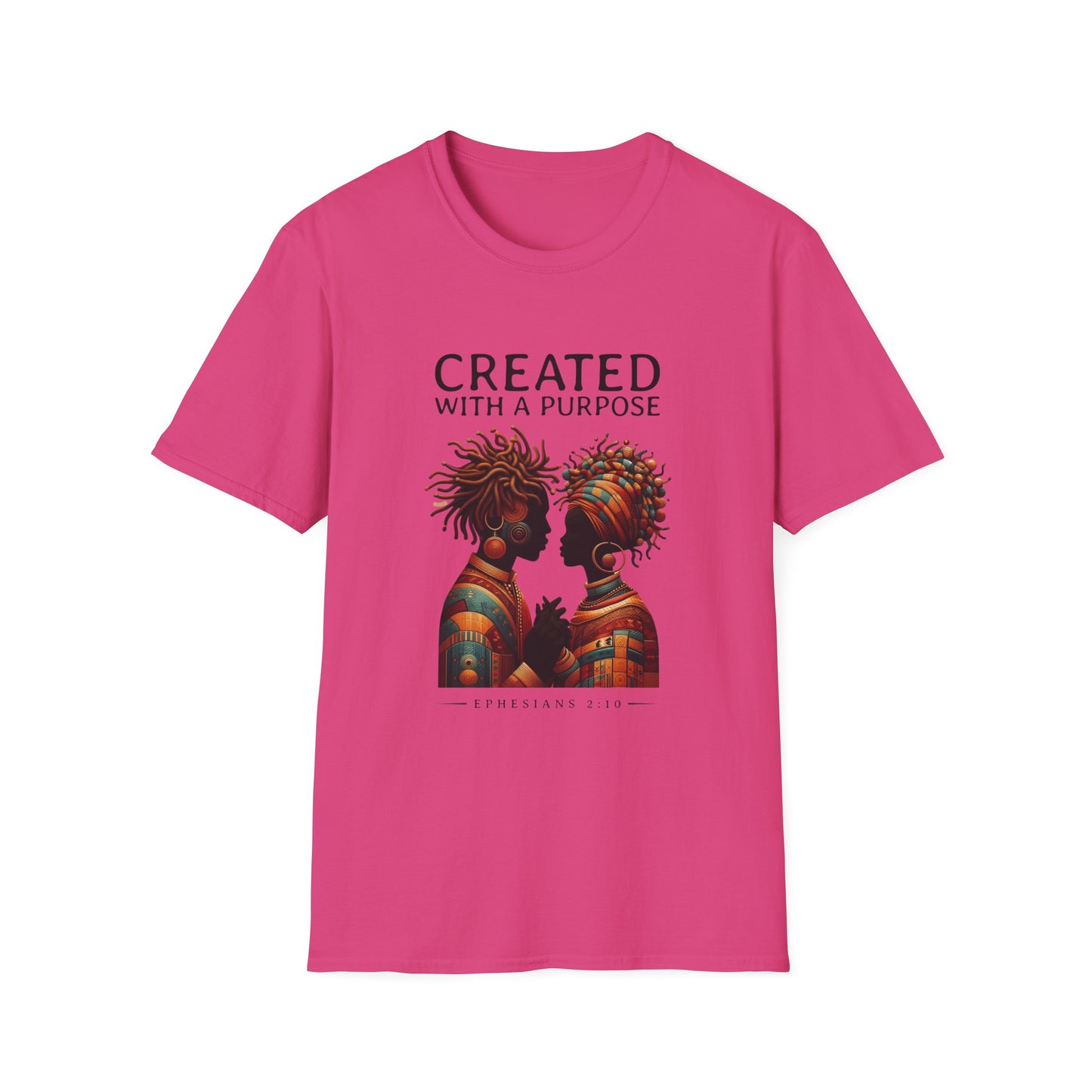 Created with a Purpose Unisex Softstyle T-Shirt - Inspirational Graphic Tee for Faith and Community
