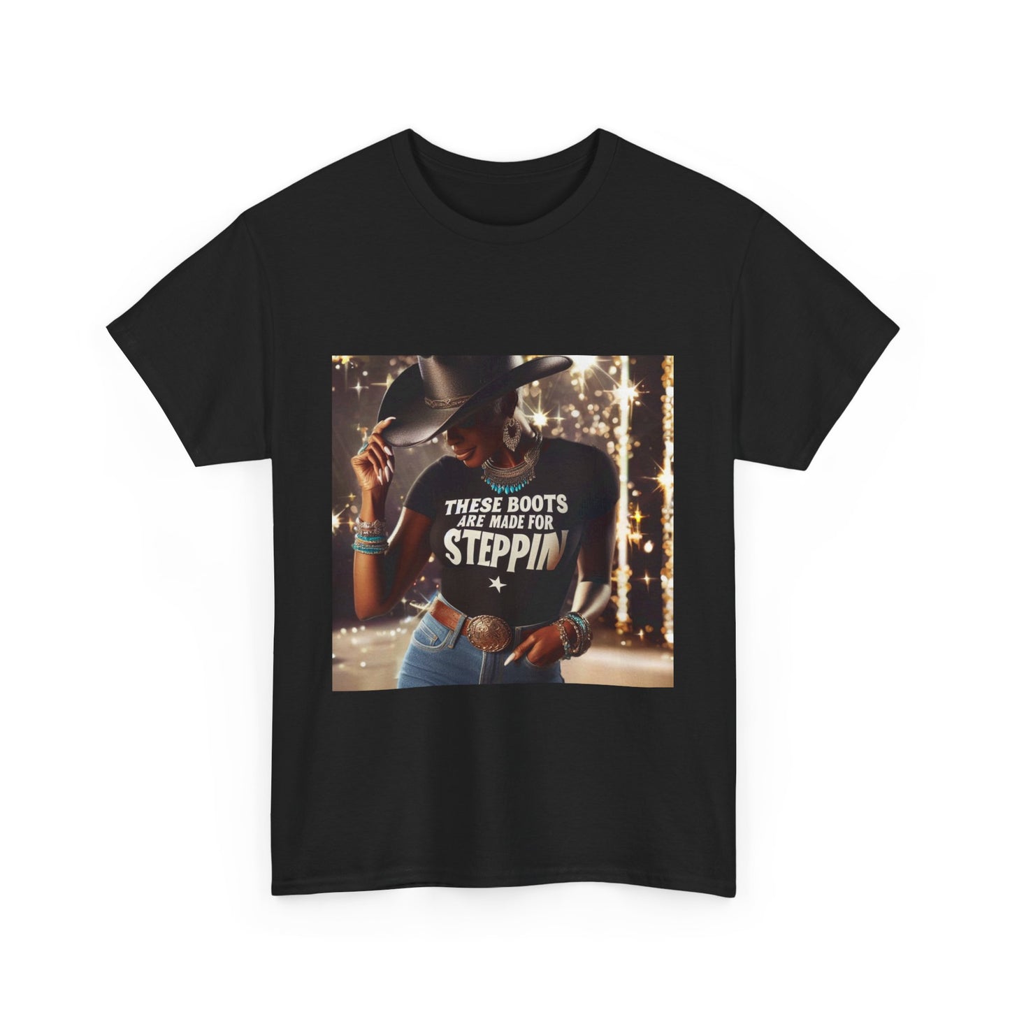 Cowgirl Vibes Unisex Heavy Cotton Tee - 'These Boots Are Made for Steppin'