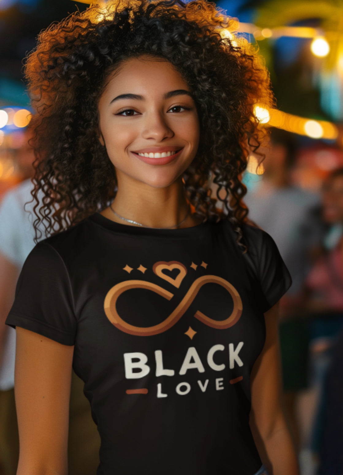 Unisex Softstyle T-Shirt - Black Love Infinity Design