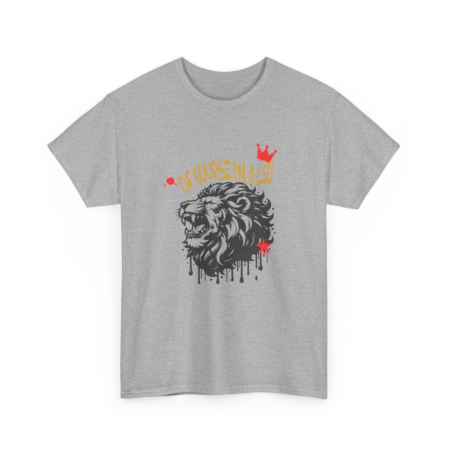 Unisex Heavy Cotton Tee - 'Of Course I'm a Lion' Graphic Tee