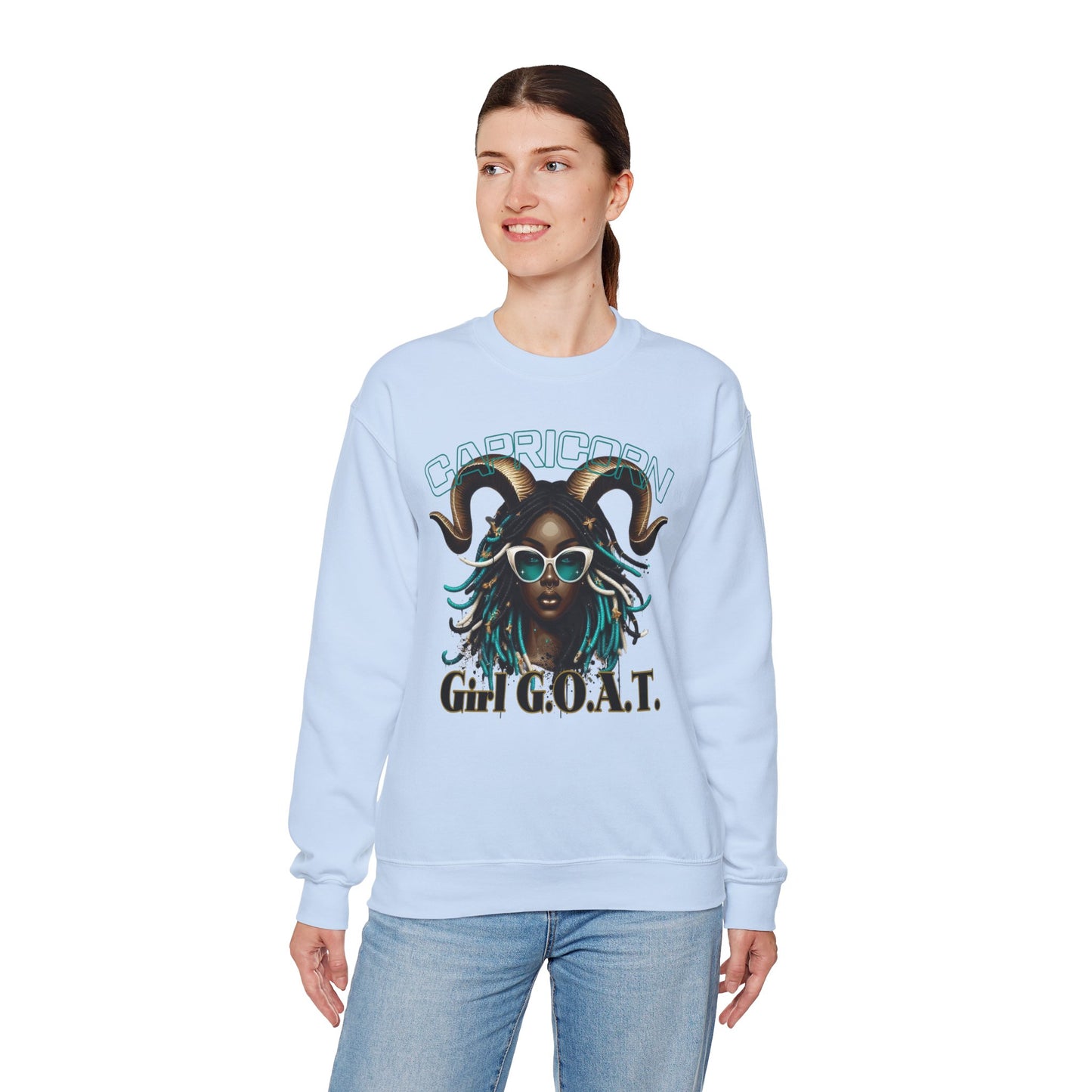 Capricorn Girl G.O.A.T. Unisex Crewneck Sweatshirt