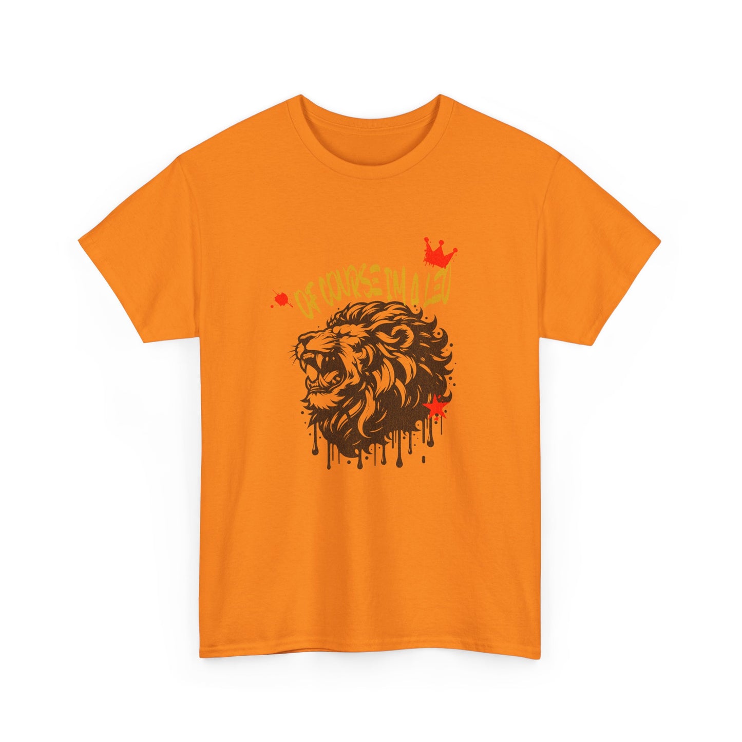 Unisex Heavy Cotton Tee - 'Of Course I'm a Lion' Graphic Tee