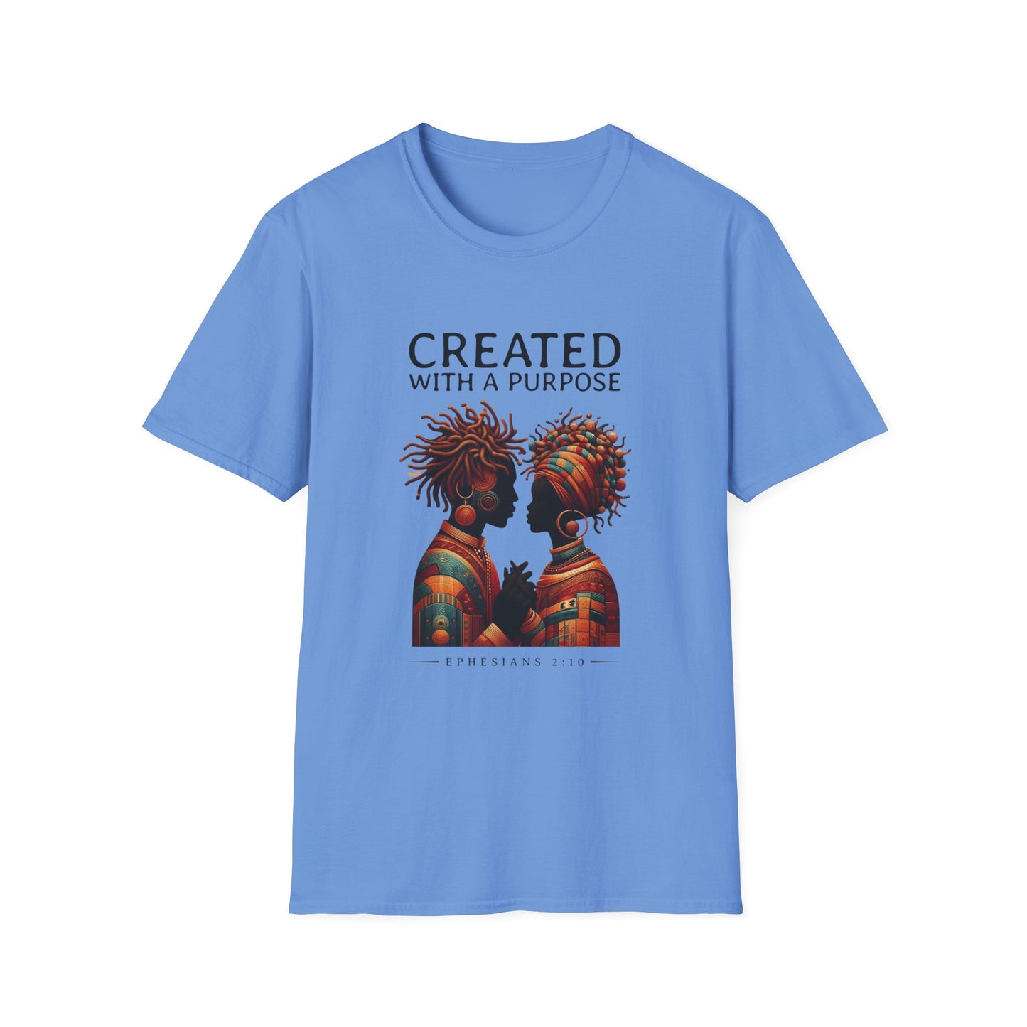 Created with a Purpose Unisex Softstyle T-Shirt - Inspirational Graphic Tee for Faith and Community