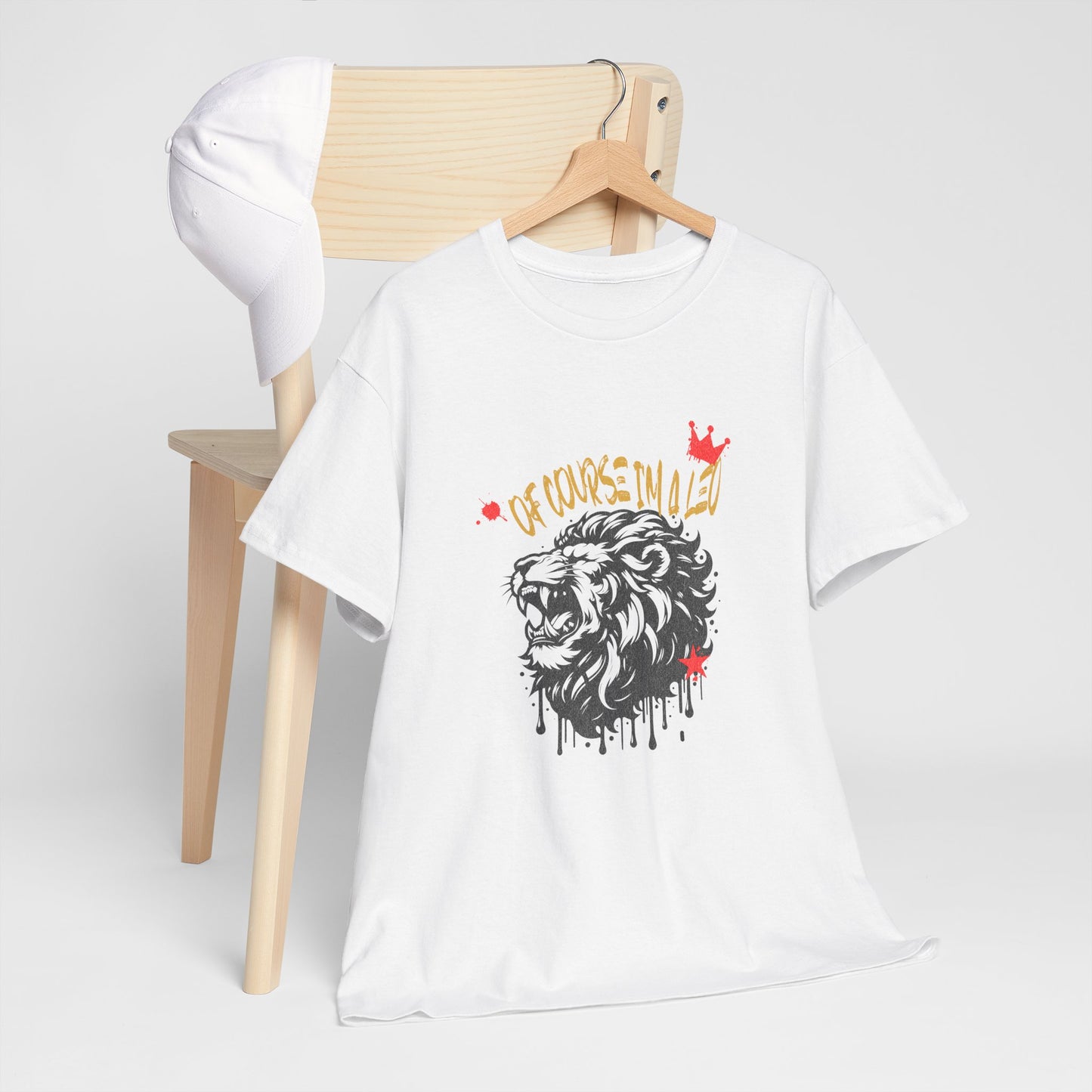 Unisex Heavy Cotton Tee - 'Of Course I'm a Lion' Graphic Tee