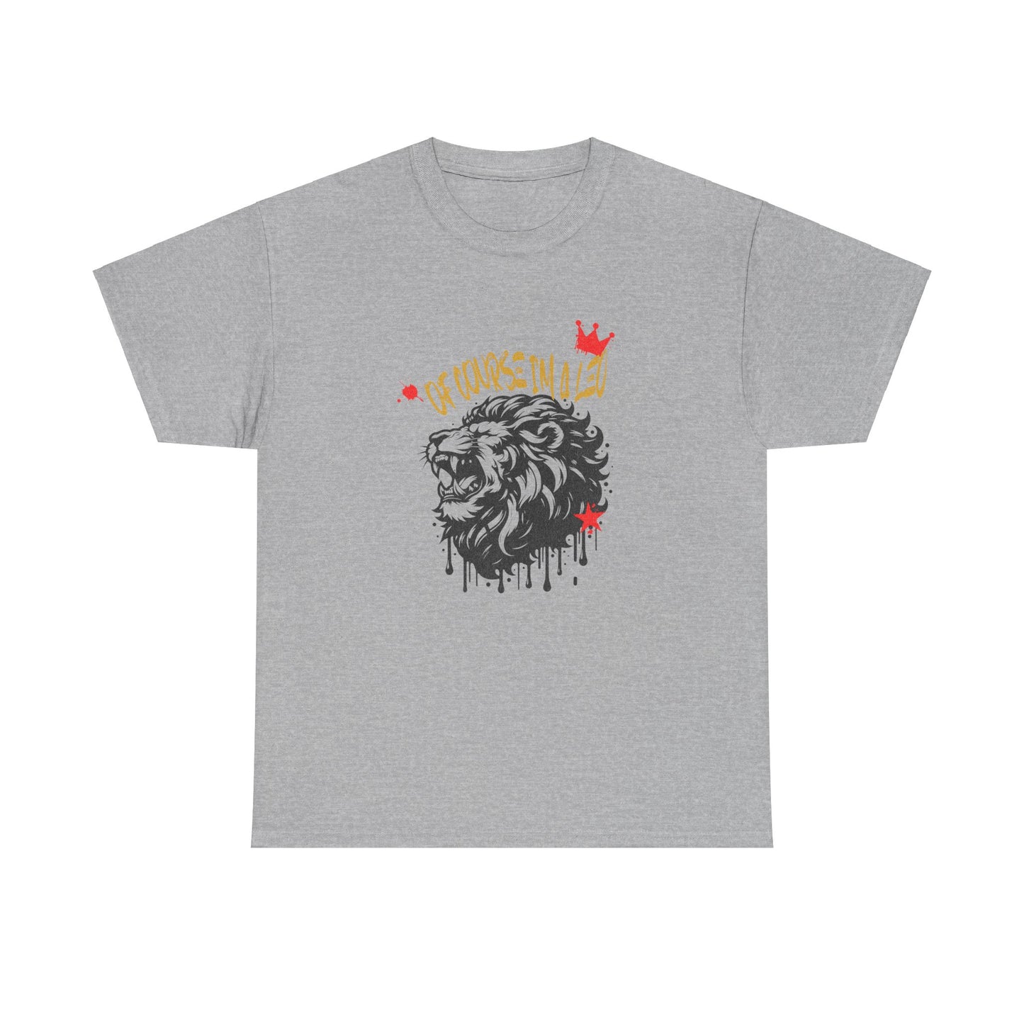 Unisex Heavy Cotton Tee - 'Of Course I'm a Lion' Graphic Tee
