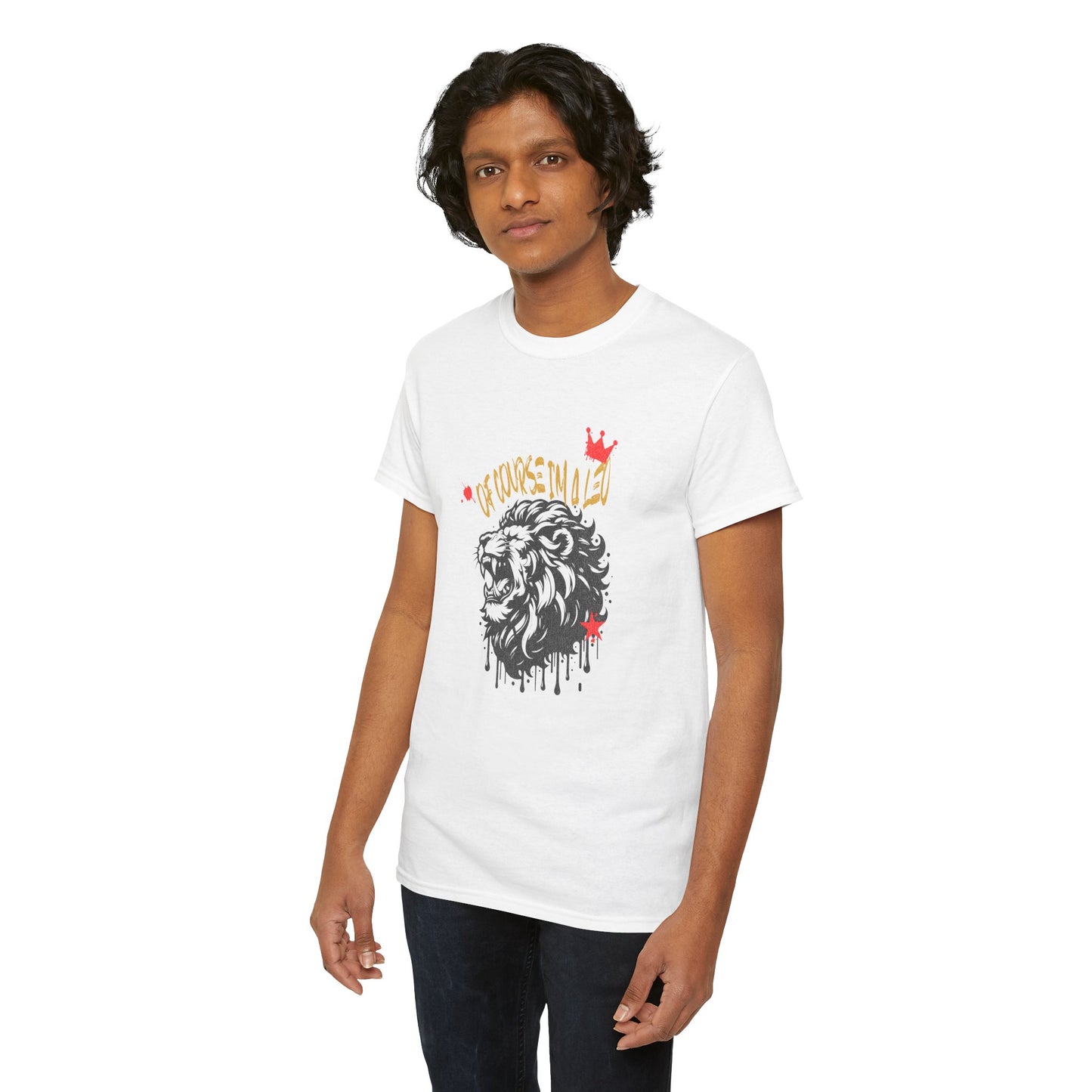 Unisex Heavy Cotton Tee - 'Of Course I'm a Lion' Graphic Tee