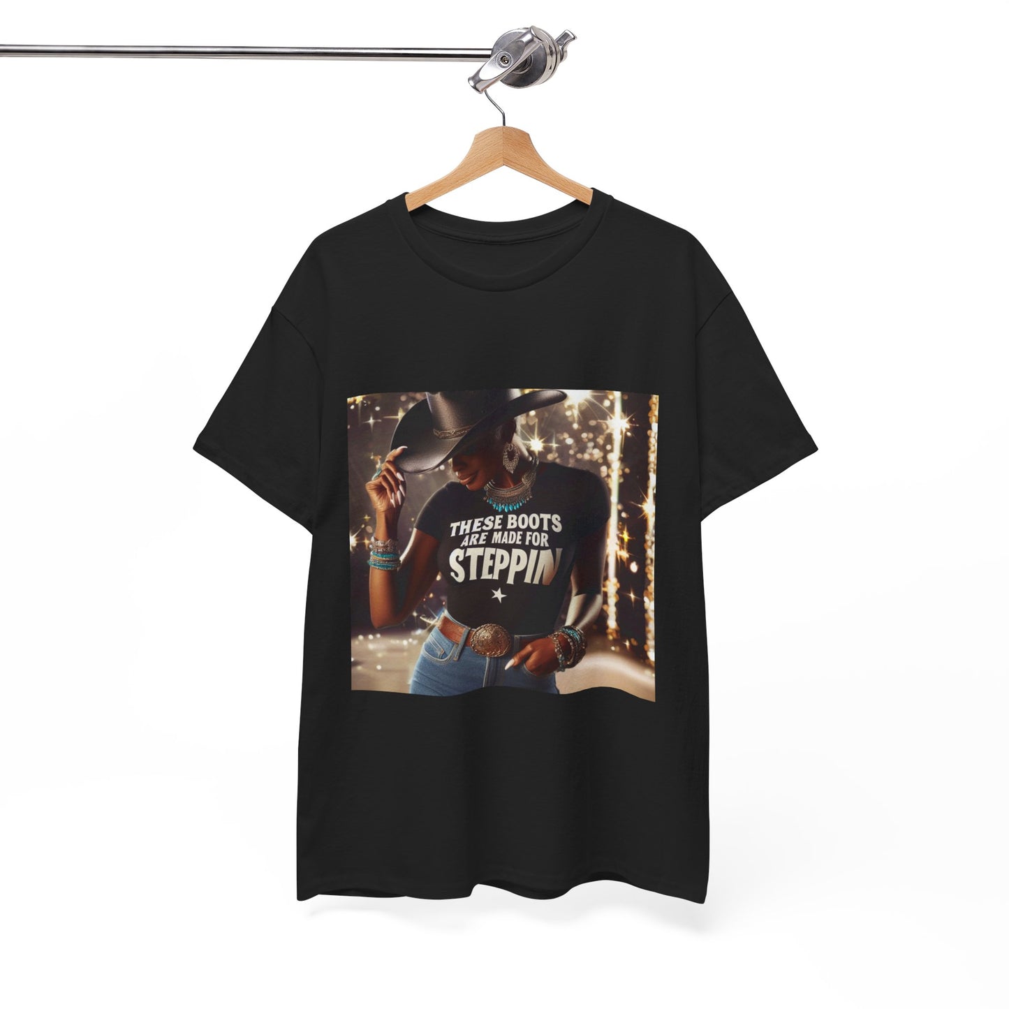 Cowgirl Vibes Unisex Heavy Cotton Tee - 'These Boots Are Made for Steppin'
