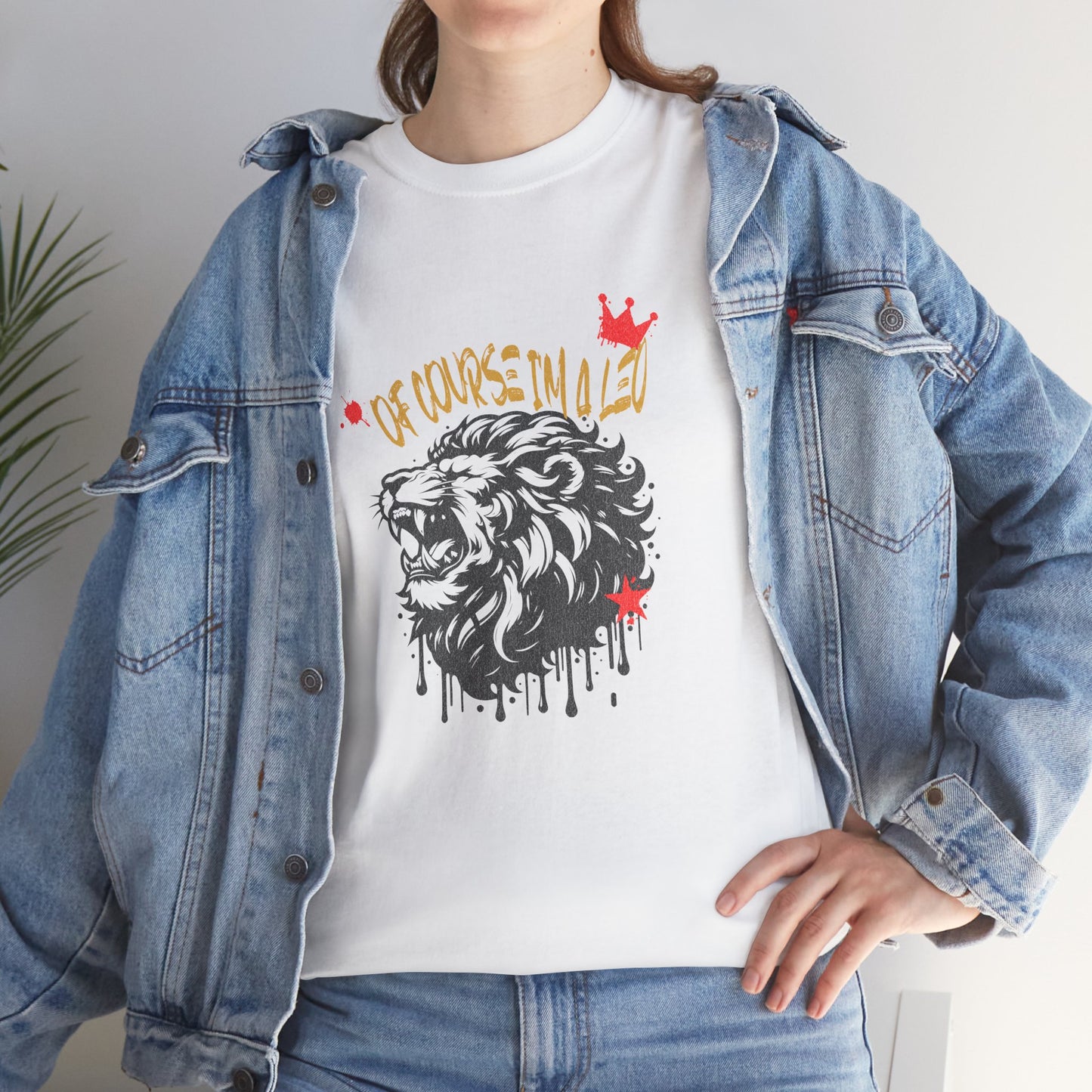 Unisex Heavy Cotton Tee - 'Of Course I'm a Lion' Graphic Tee