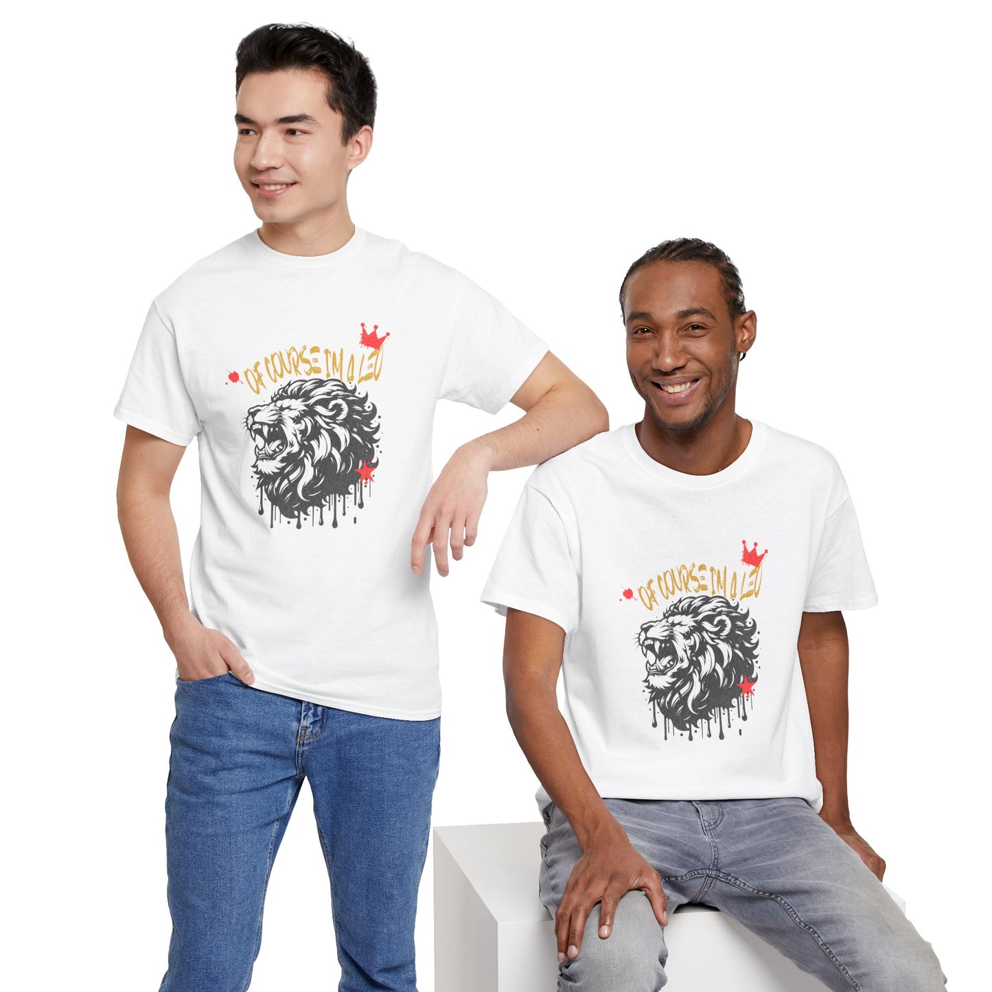Unisex Heavy Cotton Tee - 'Of Course I'm a Lion' Graphic Tee
