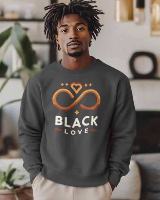 Infinity Love Unisex Sweatshirt - Black Love Design